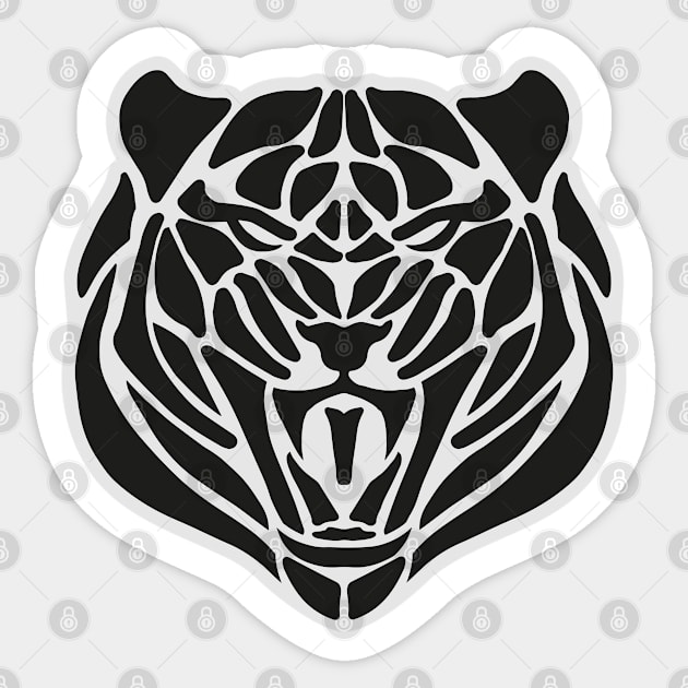 Abstract Tiger Head Sticker by shaldesign